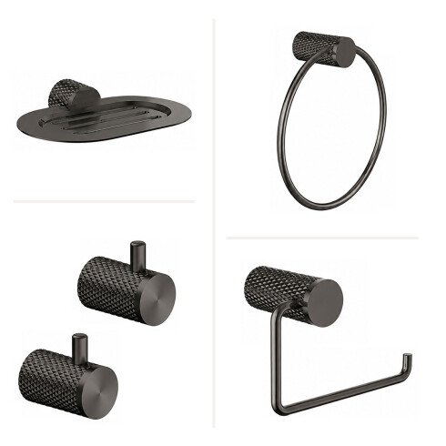 SET DE ACCESORIOS METALK LINEA SIGNATURE COLOR GRAFITO GRAFITO-GUNMETAL