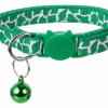 Collar Para Gatos Animal Print Con Cascabel VERDE