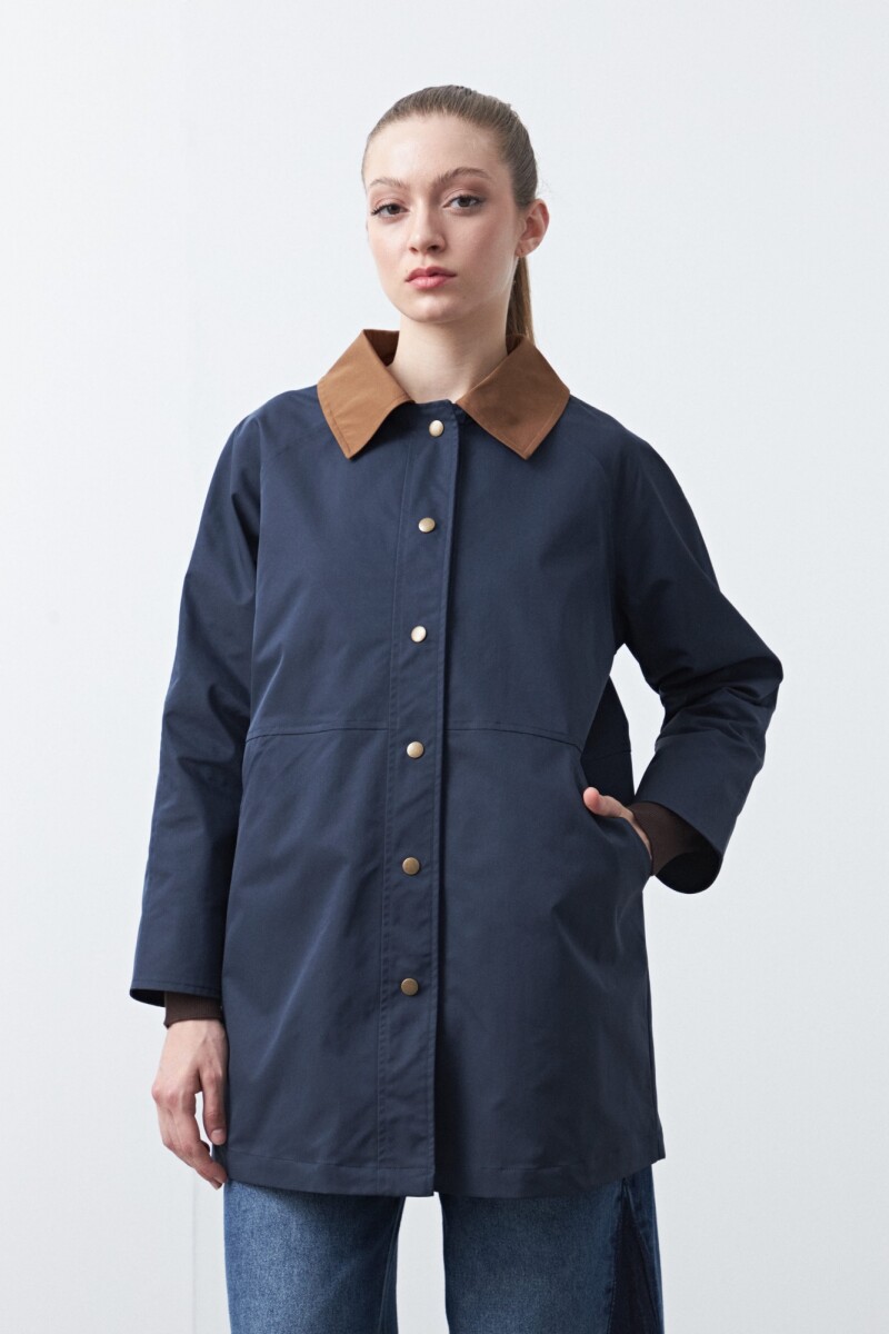 TRENCH SOLENE Azul Marino