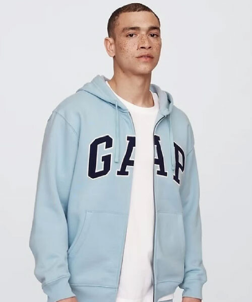 Canguro Con Cierre Logo Gap Hombre - Blue Ice