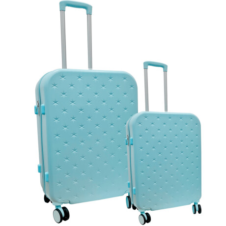 Valija Rígida Set X2 Resistente 20'' y 24'' 4 Ruedas Celeste