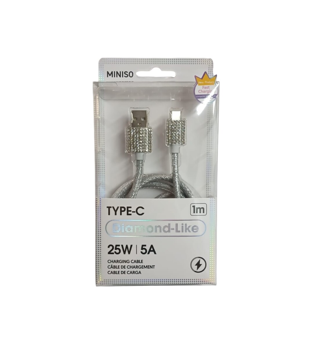 Cable diamante Tipo-C - plateado 