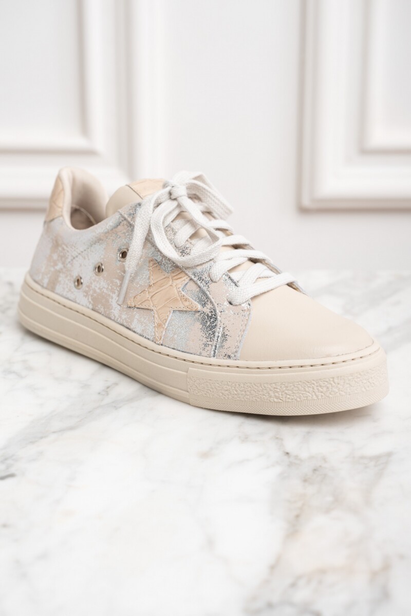 Zapatilla Cuero Nácar