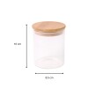 Frasco de vidrio con tapa de madera 8.5x10 cm Frasco De Vidrio Con Tapa De Madera 8.5x10 Cm