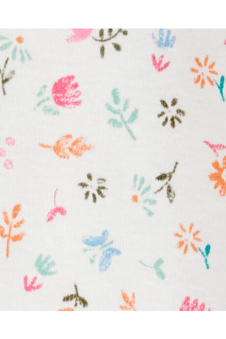 Pijama una pieza de algodón, diseño floral Sin color