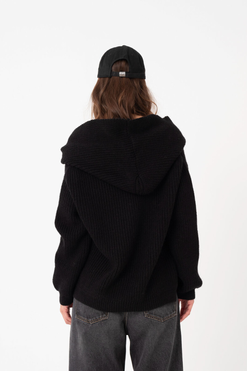 CARDIGAN CON CAPUCHA Negro