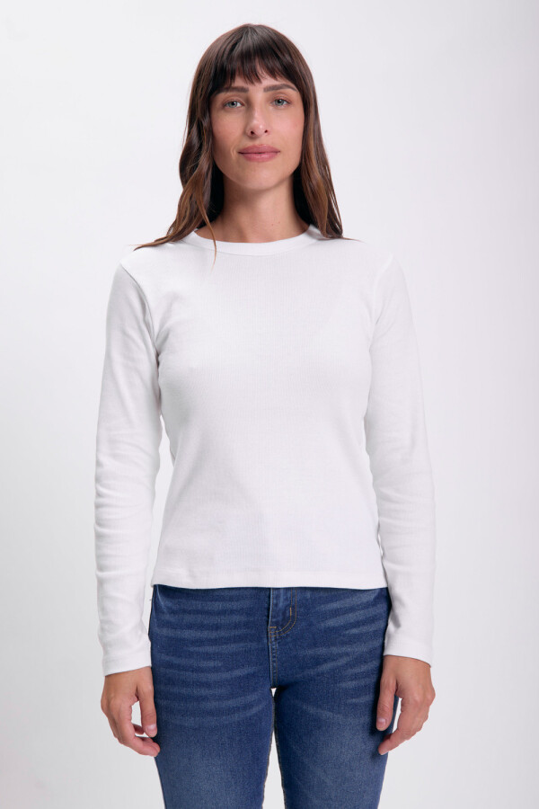 Remera rib Blanco