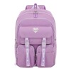 Mochila Trendy Urbana Dama Liviana Con Bolsillos Lila