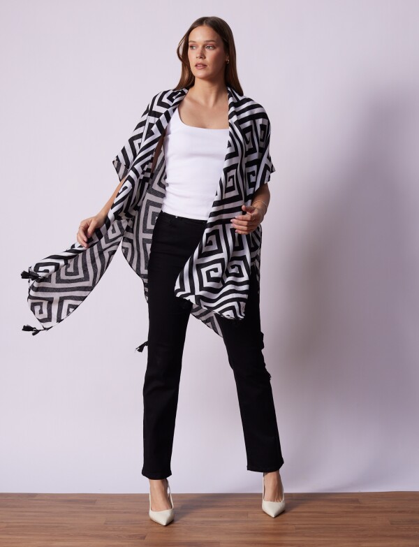 Kimono Printed NEGRO/BLANCO