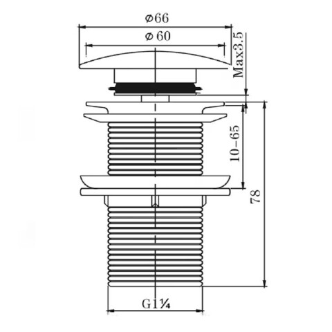 Válvula de desagüe inox Satin 1.1/4" Click Clack Válvula De Desagüe Inox Satin 1.1/4" Click Clack