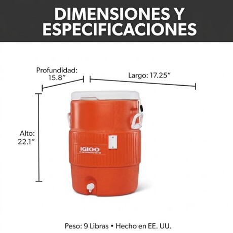 CONSERVADORA IGLOO BIDON 40QT NARANJA (42021) CONSERVADORA IGLOO BIDON 40QT NARANJA (42021)