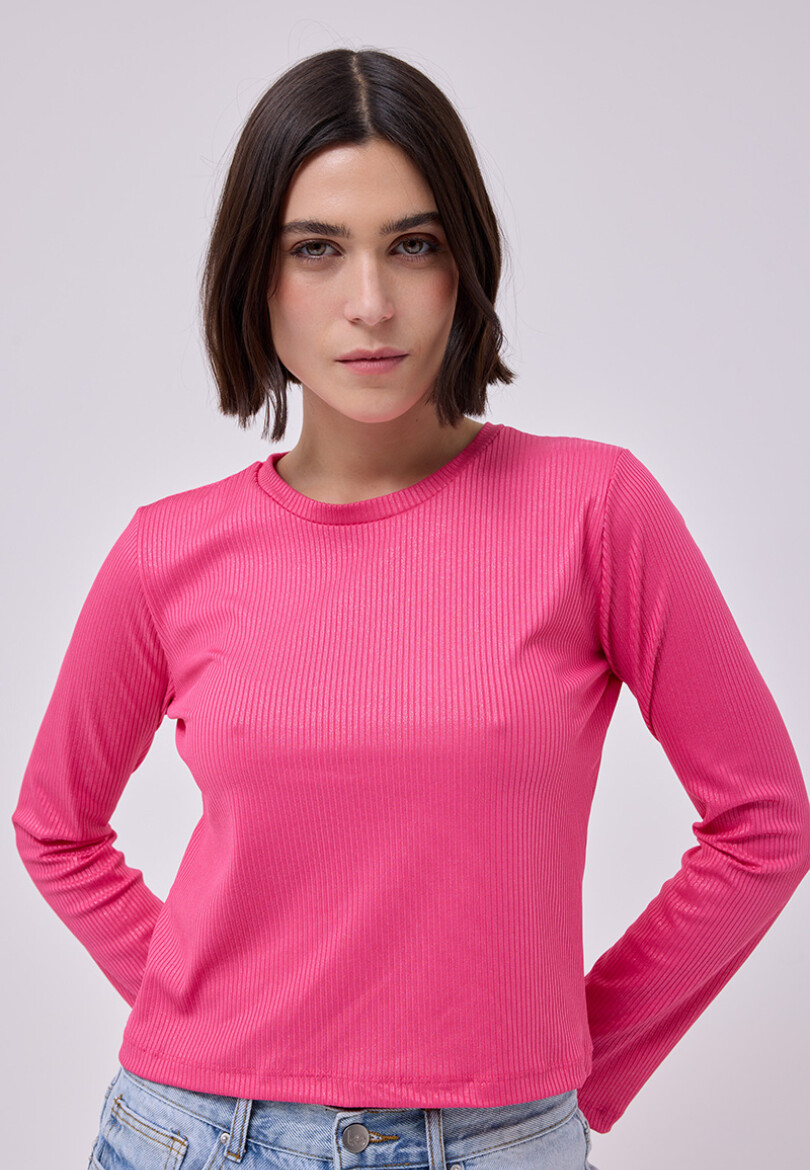 Remera Flora Fucsia