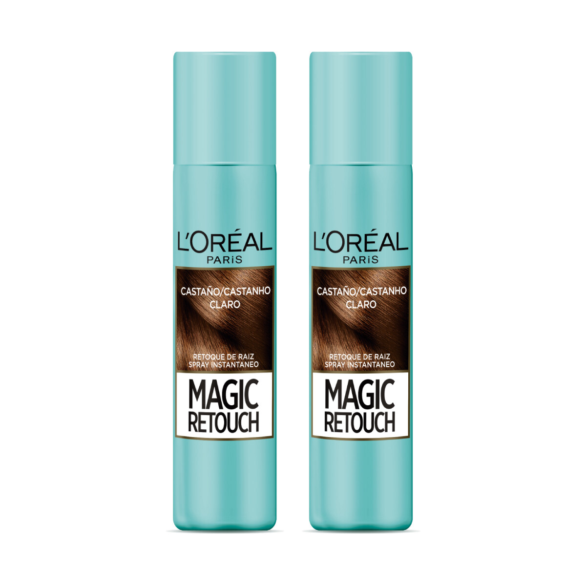 Pack Retoque de Raíz L'Oréal Paris Magic Retouch en Spray Castaño Claro 2 Unidades 