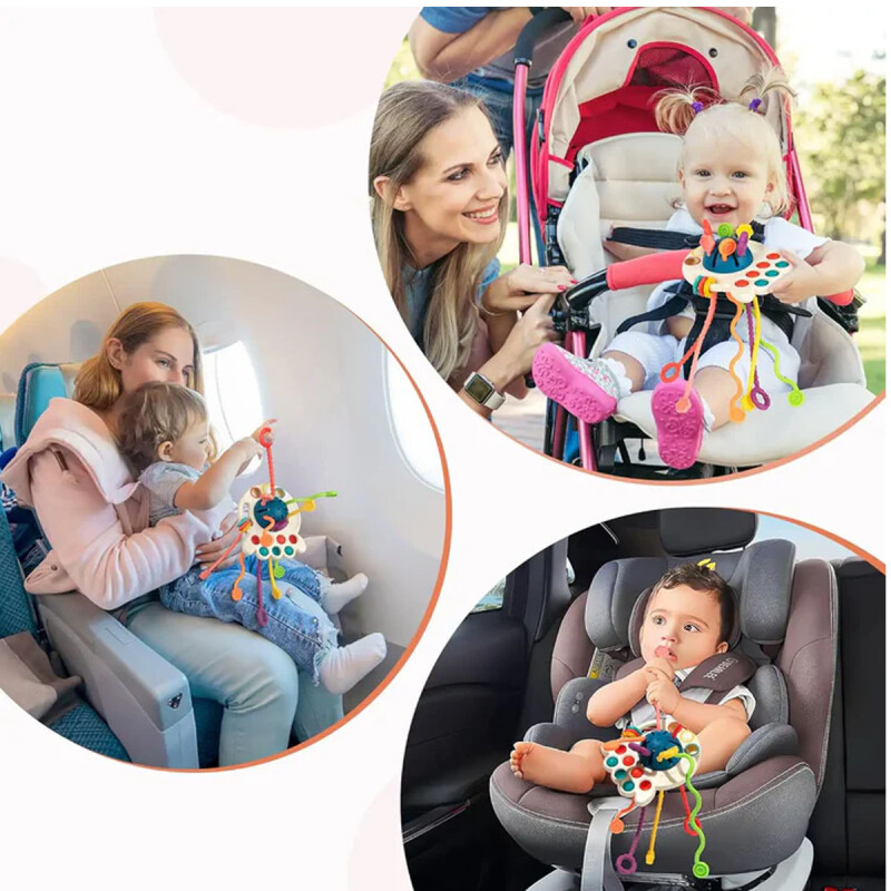 Mordillo sensorial silicona, cuerdas montessori Mordillo sensorial silicona, cuerdas montessori