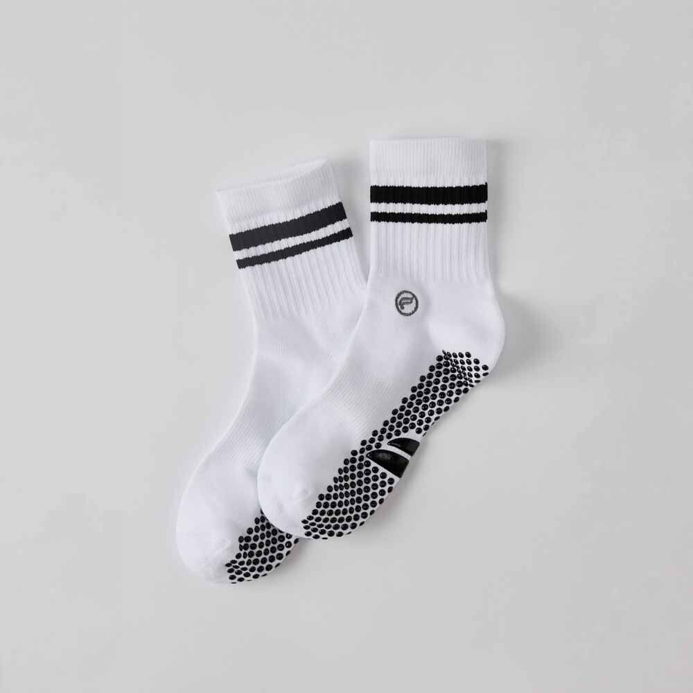 Medias The Powerhouse Quarter Crew Grip Sock Hombre Classic White/black Stripe