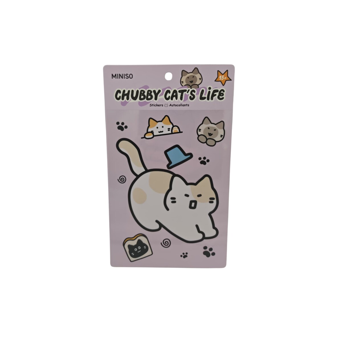 Stickers grandes gatito - violeta 
