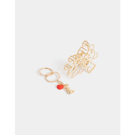 Set De Broche Y Llavero Combinacion Bicolor