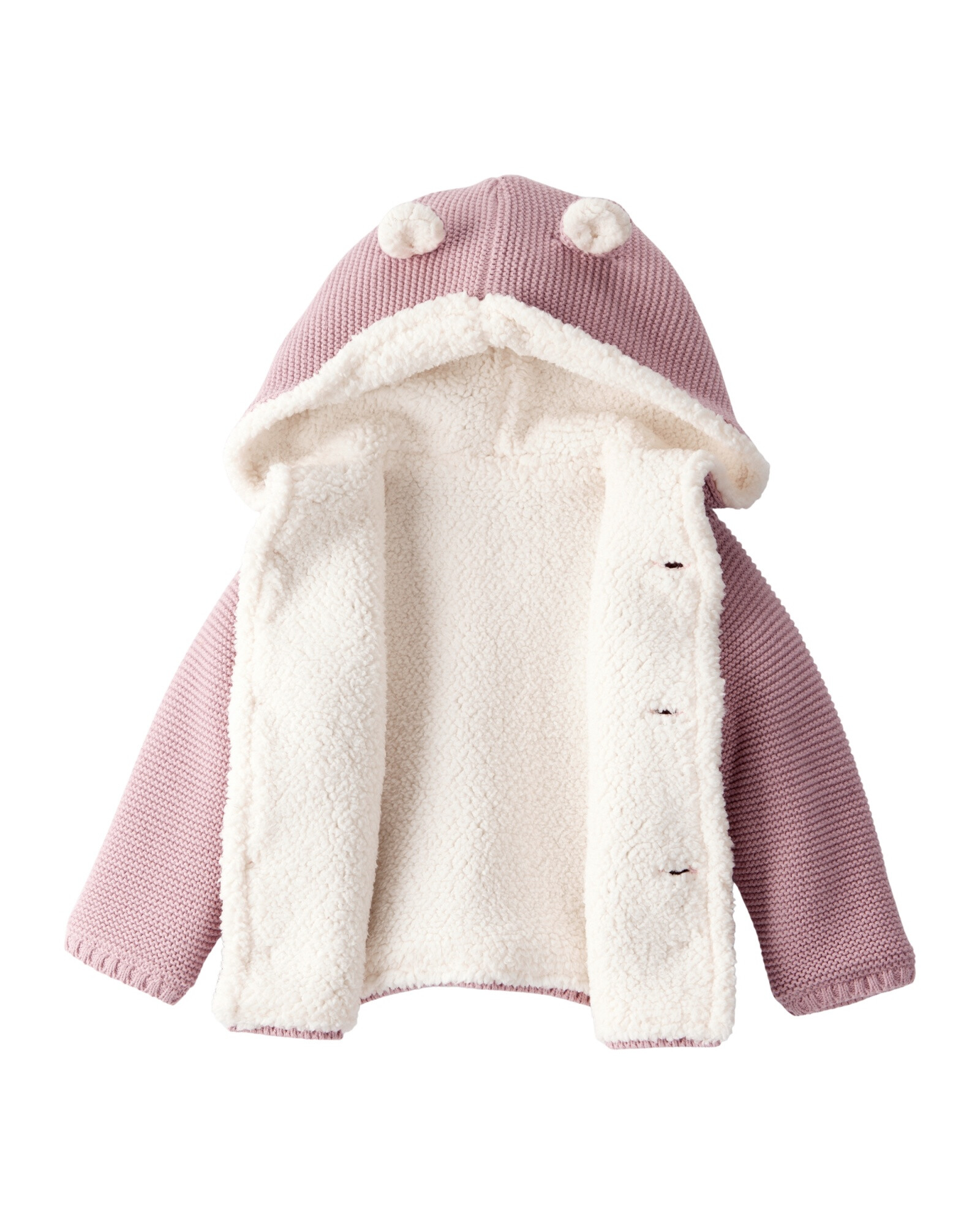 Saco de algodón, con forro de sherpa, rosado Saco de algodón, con forro de sherpa, rosado