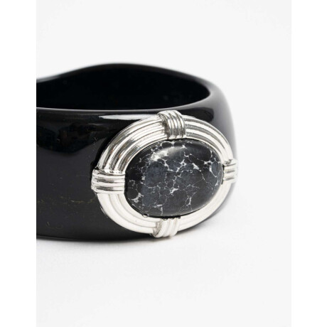 Brazaletes Piedra Vintage Plateado Rodio