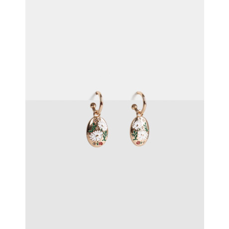 Argollas Con Dije Flores Dorado