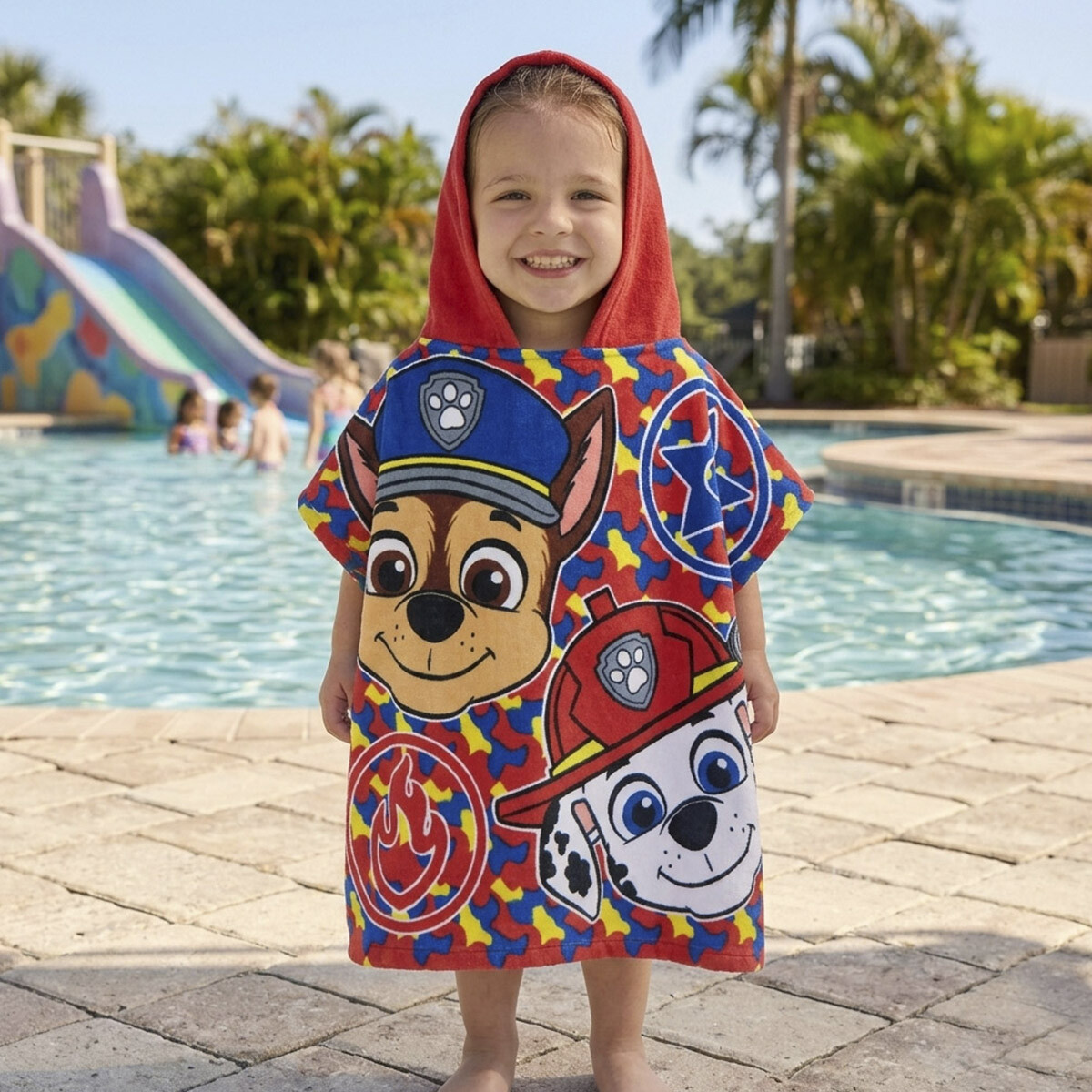 Bata Poncho Infantil Paw Patrol 100% Algodón 70 x 58 - ROJO 