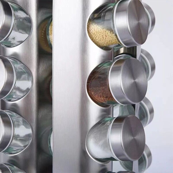 Especiero Giratorio 12 Frascos Vidrio Para Condimentos Cocina Acero Inoxidable Imback Especiero Giratorio 12 Frascos Vidrio Para Condimentos Cocina Acero Inoxidable Imback