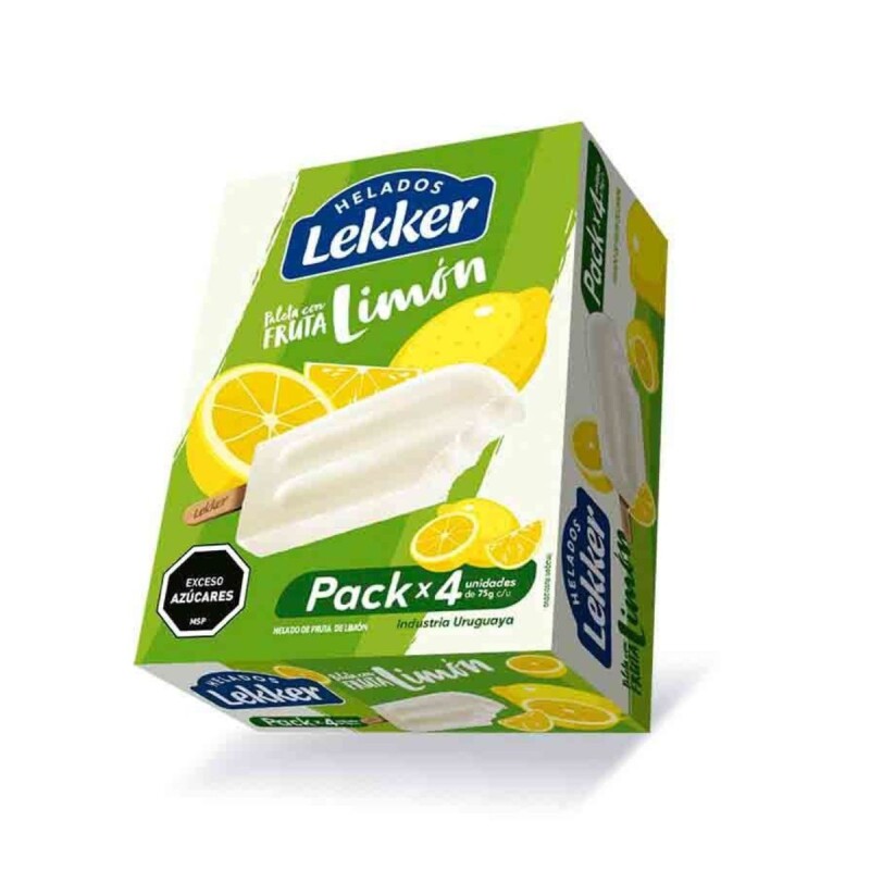 PACK x4 PALETA FRUTAL LEKKER 75 GR LIMON Pack X4 Paleta Frutal Lekker 75 Gr Limon