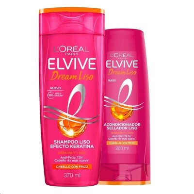 Shampoo Elvive Dream Liso 370 Ml. + Acondicionador 200 Ml. Shampoo Elvive Dream Liso 370 Ml. + Acondicionador 200 Ml.
