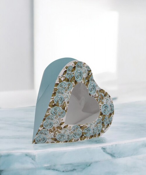 Caja visor Corazón 17x17x5 CELESTE