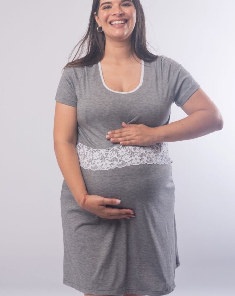 Camisón Maternal Martina Gris