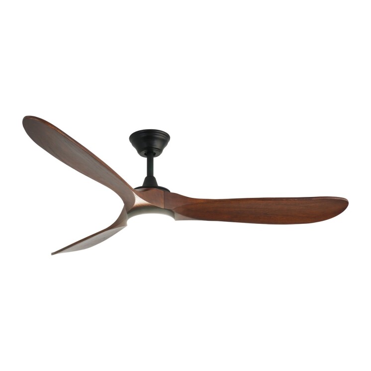 Ventilador de Techo Practic Life FS52930C 60" con 3 Aspas de Madera, Luz LED y Control Remoto Negro
