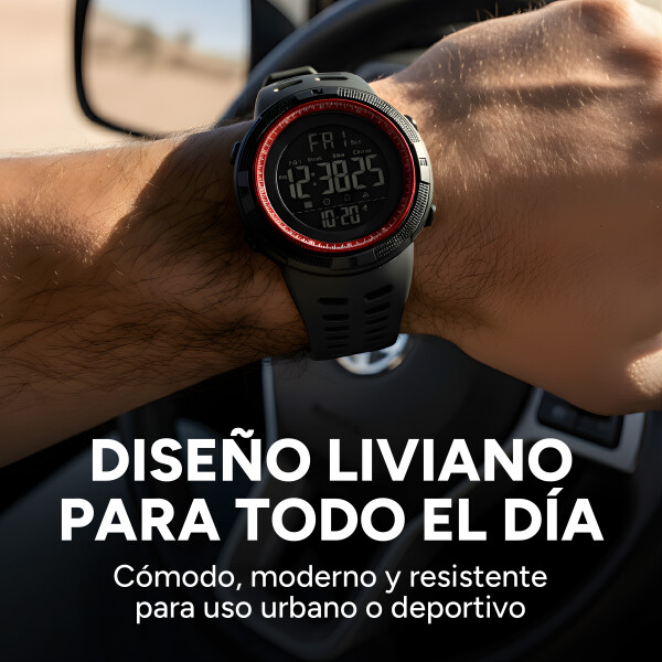 Reloj Deportivo Digital Resistente Al Agua Color Rojo