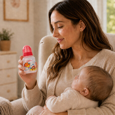 Mamadera Evenflo Acuario Bebés 0-3M 120Ml Tetina Flujo Lento Rojo
