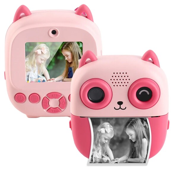 Camara De Fotos Buho Infantil Impresion Instantanea Polaroid Variante Color Rosa