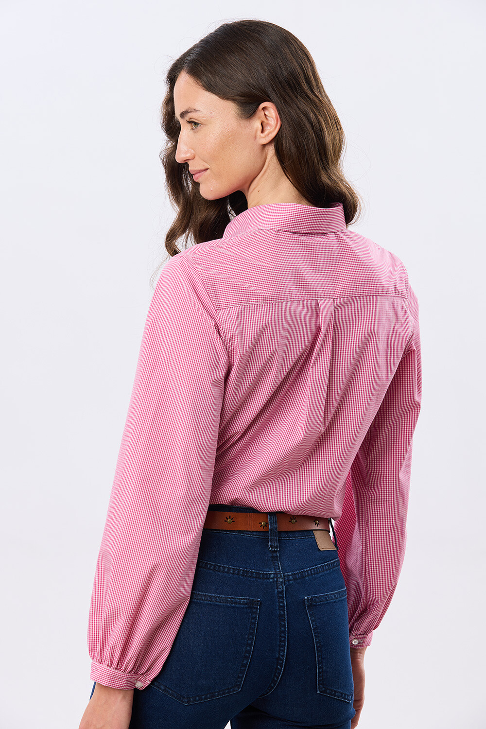 CAMISA CUADROS CON FRUNCES Rojo