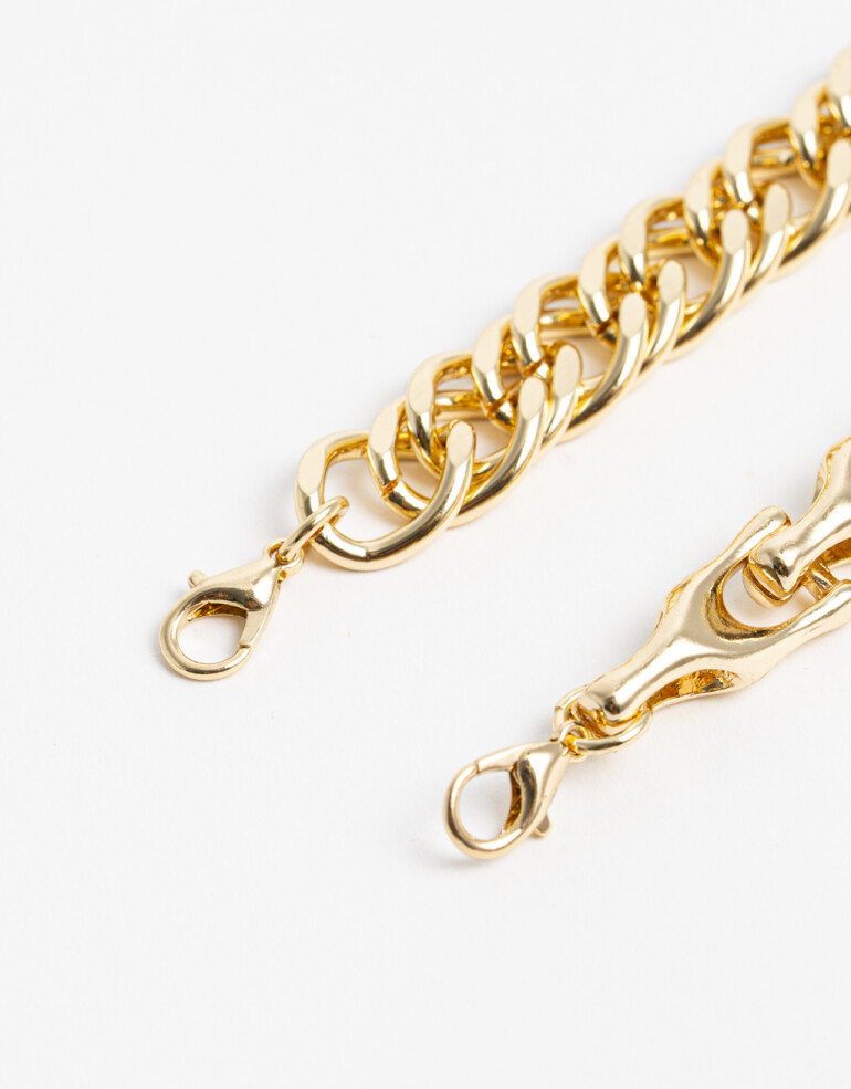Pulseras Flexibles Sets Metal Set Pulseras Flexibles Metal - Dorado