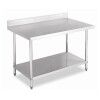 Mesa de Trabajo Inox. 1.8 m con respaldo sanitario y estante inferior Perpetua Mesa de Trabajo Inox. 1.8 m con respaldo sanitario y estante inferior Perpetua