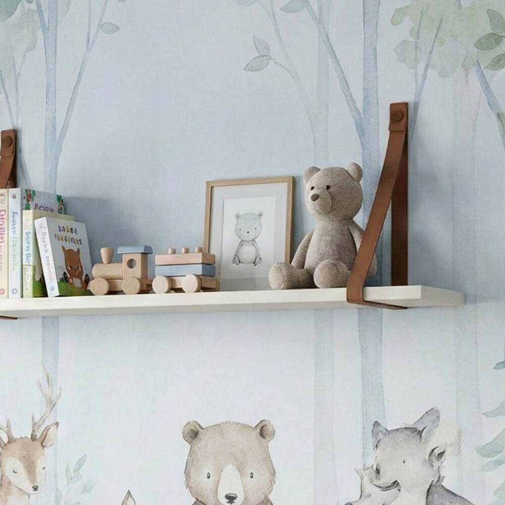 Estantería flotante largo infantil - Luna Blanco