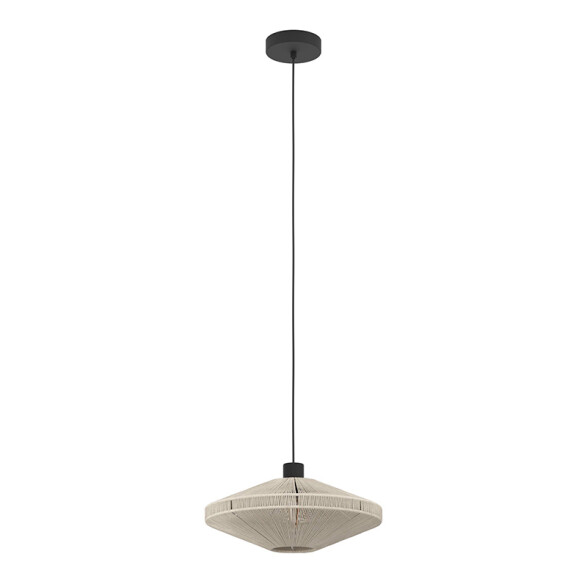 Lámpara colgante E27 semi cerrado con cuerda beige EG6232