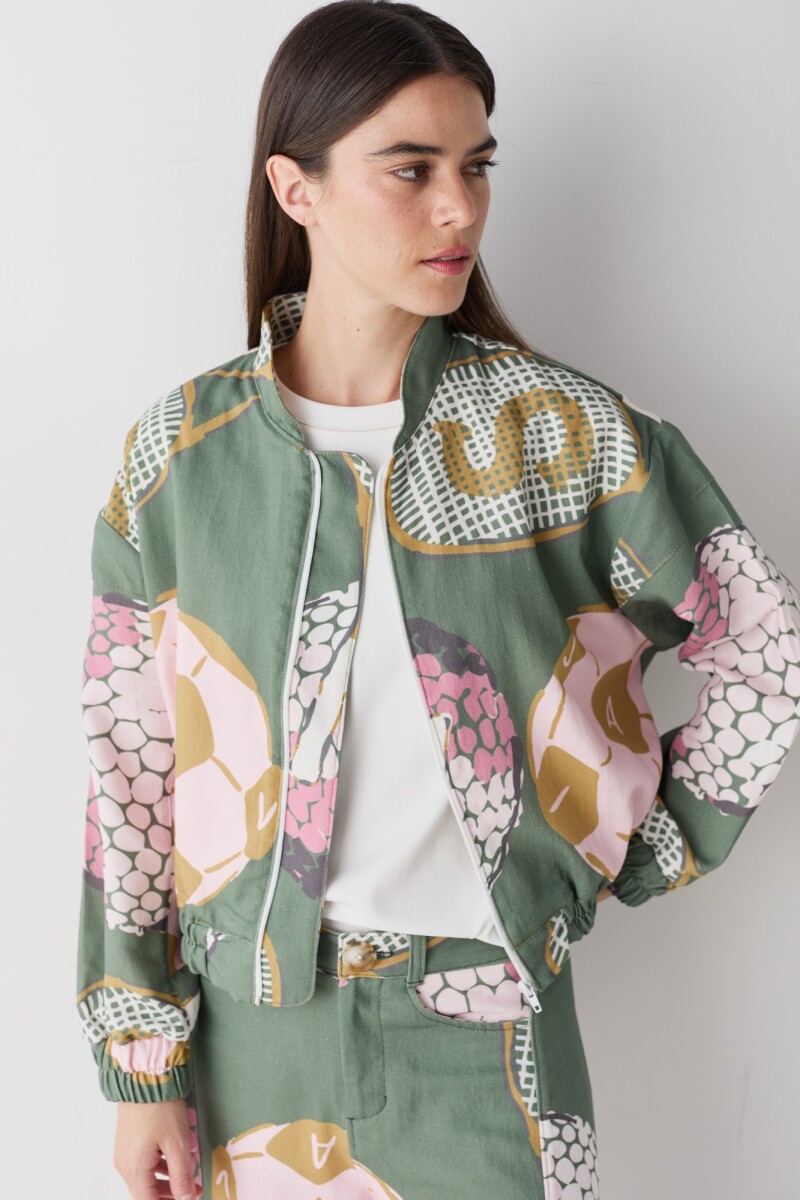 BOMBER PRINT Macro Verdes