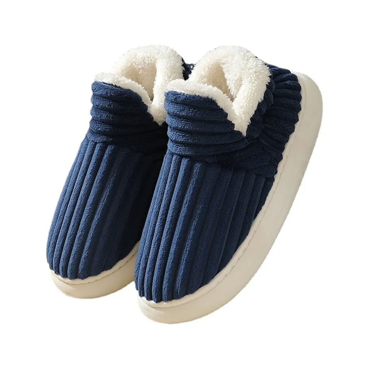 Pantufla de Felpa Super Abrigadas Antideslizante Unisex - Azul Marino 