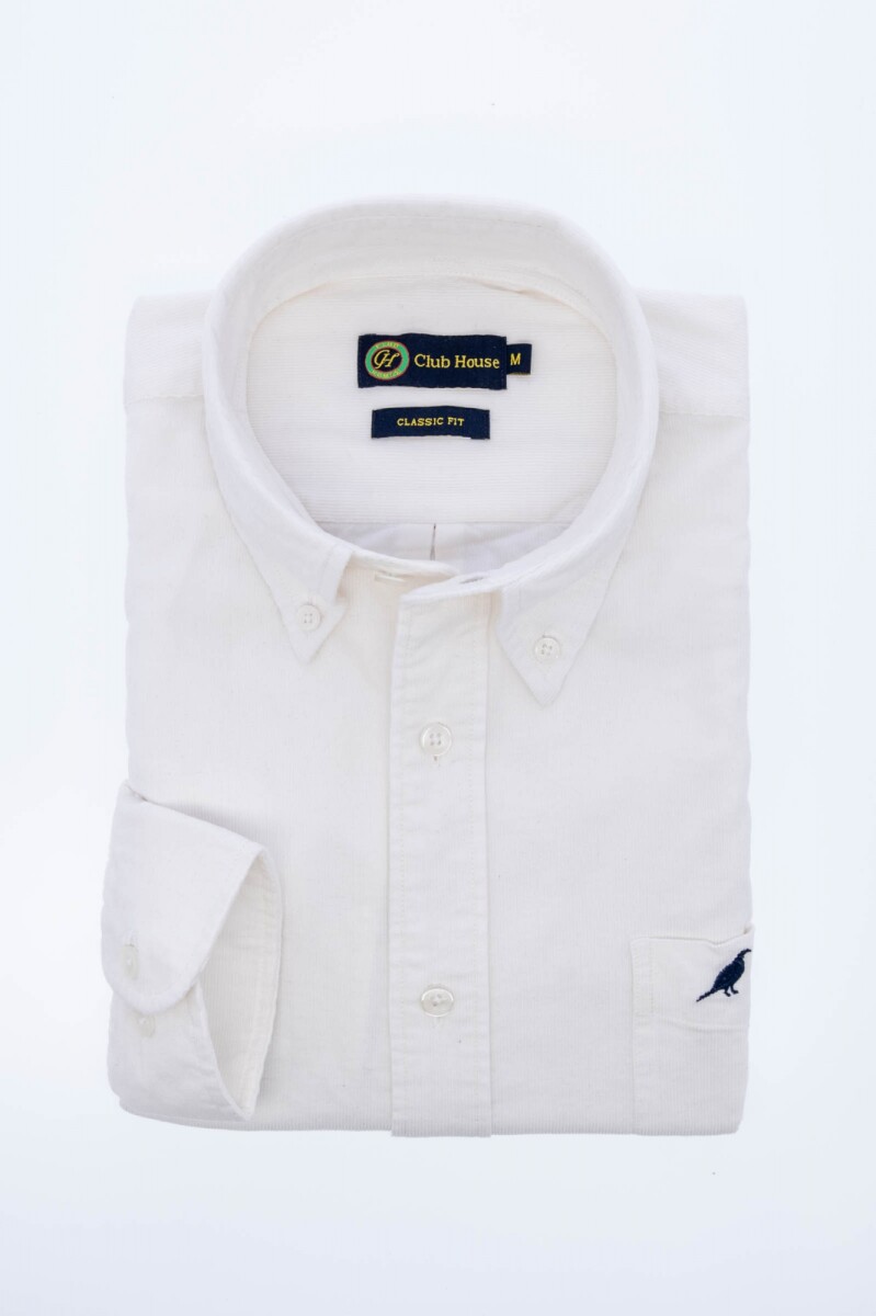 Camisa corduroy clasica - Blanco 