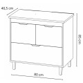 MUEBLE DE BAÑO 80 CM CON MESADA DE CUARZO SIN BACHA - BLANCO/FUME MUEBLE DE BAÑO 80 CM CON MESADA DE CUARZO SIN BACHA - BLANCO/FUME
