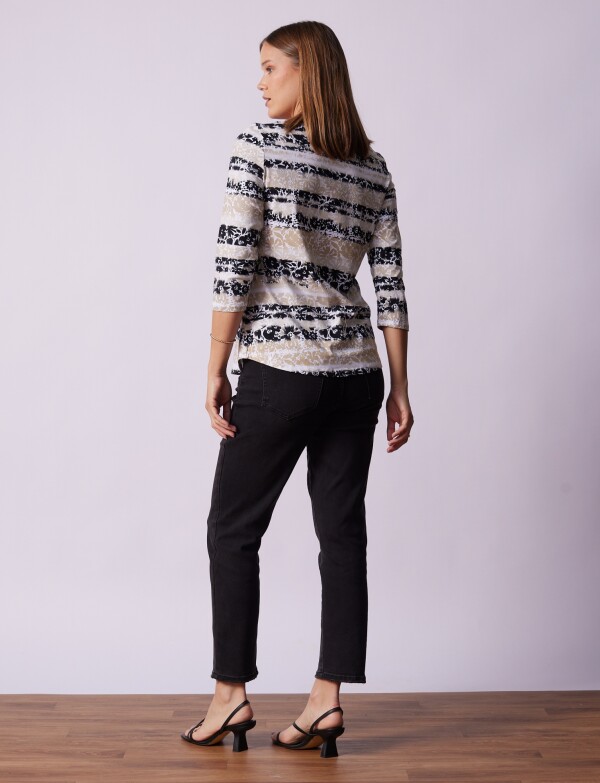 Remera Algodon Printed BEIGE/MULTI