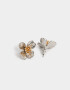 Aros Pasantes Con flores Aros Pasantes Con Flores Metálicas - Combinacion Bicolor