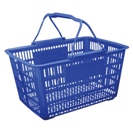 Canasto Cesto Supermercado Calado c/Asas Plástico 43x31x24Cm Azul