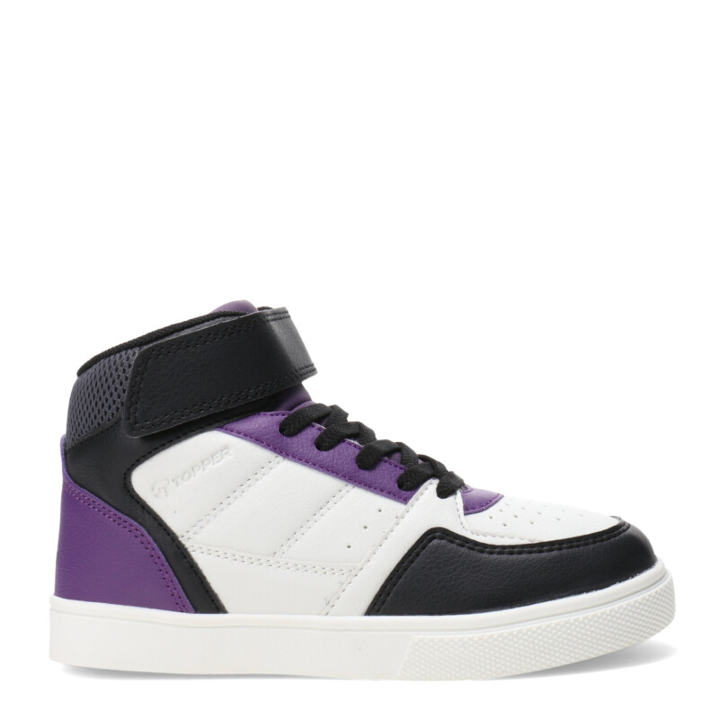 Championes Infantiles Topper Costa II Mid Blanco - Negro - Violeta