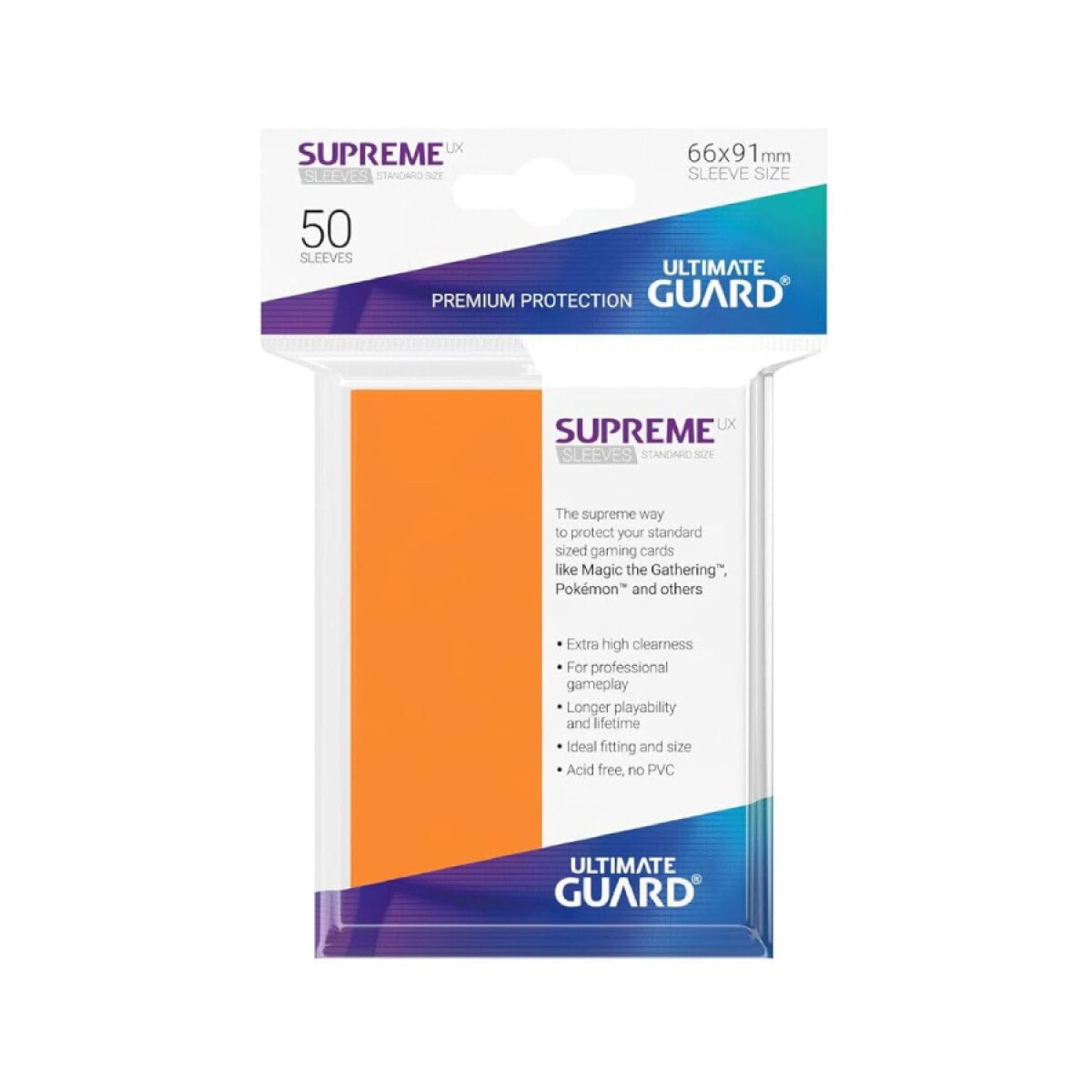 Ultimate Guard - 50 Supreme UX Sleeves - Standard Size - Matte Orange 