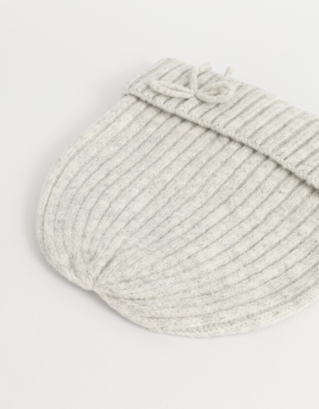 Gorro Cute Gorro Con Moño - Gris Claro