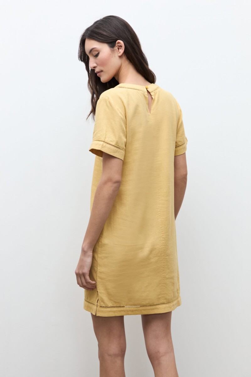 Vestido lino con vainillas maiz